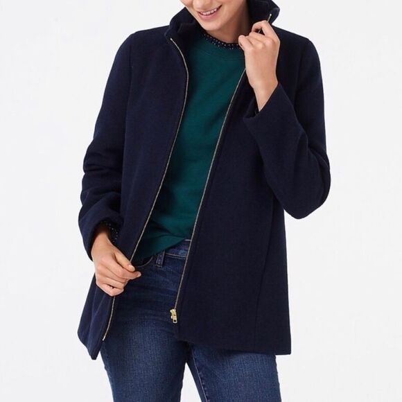 J. Crew Jackets & Blazers - J.Crew Wool-Blend Village Coat in Navy Women’s Sz 14/Large